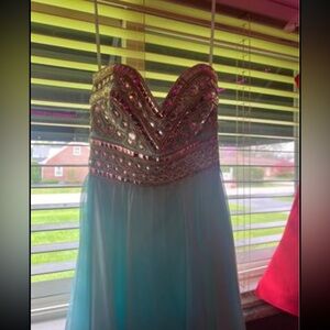 prom or formal blue dress
